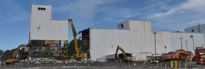 Oak Ridge crews began demolishing the K-1200 section of the Centrifuge Complex at the East Tennessee Technology Park this month. Image: govdelivery.com