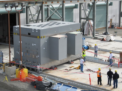 Crews pull a melter from Hanford’s Waste Treatment and Immobilization Plant (WTP) for inspection. WTP contractor Bechtel National, Inc. is purchasing engineered stainless-steel containers and a spare melter for the plant’s Low-Activity Waste Facility. Image: content.govdelivery.com
