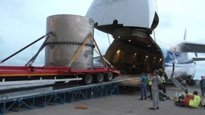 Secured HEU from Ghana being loaded for transport (Image: Ghana Atomic Energy Commission)